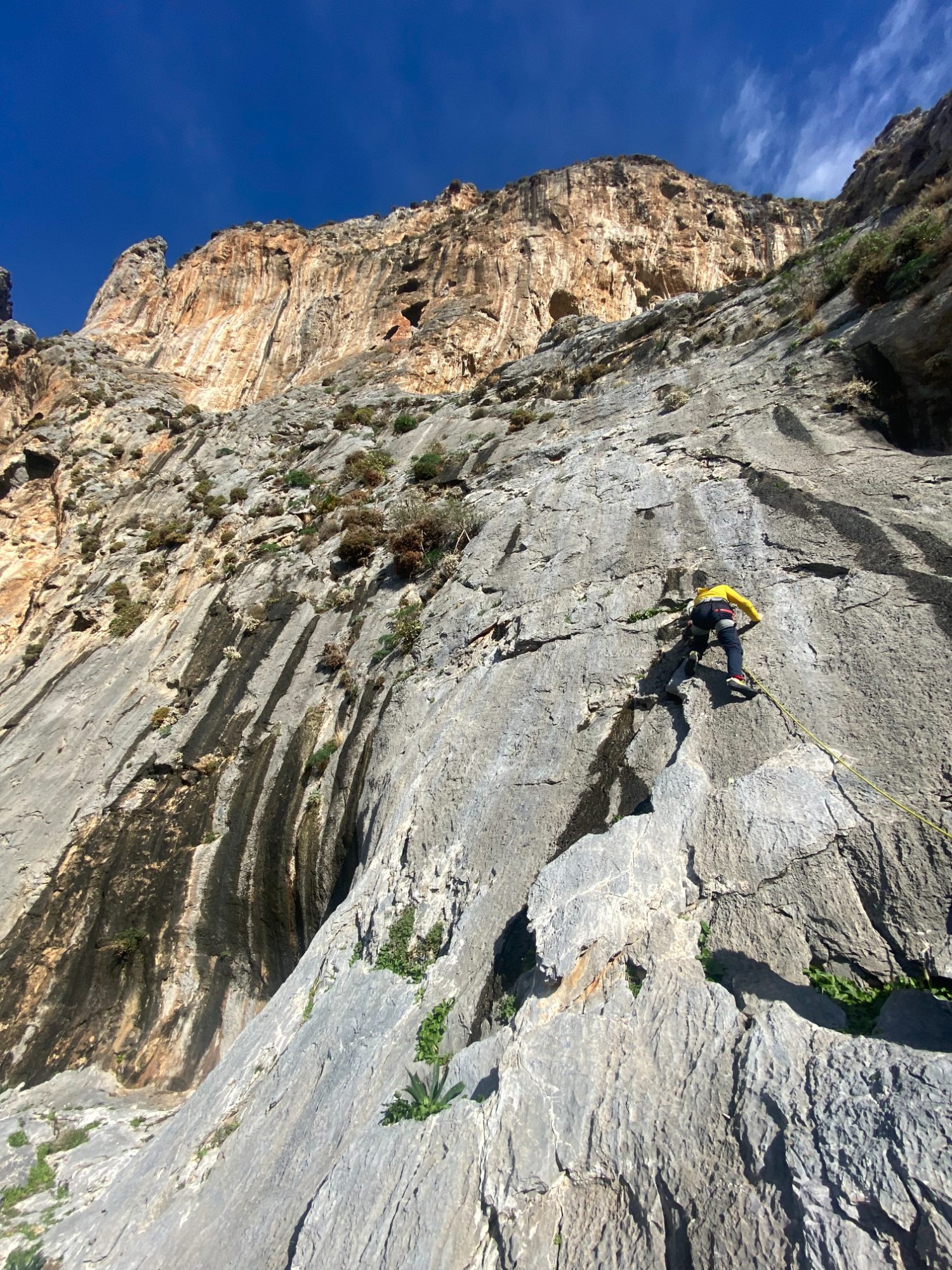 A climber on a Kalymnos crag